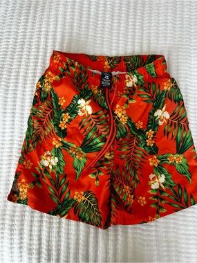 Tropical Floral Swim Shorts - Bright Orange-3/$12 Bundle & Save